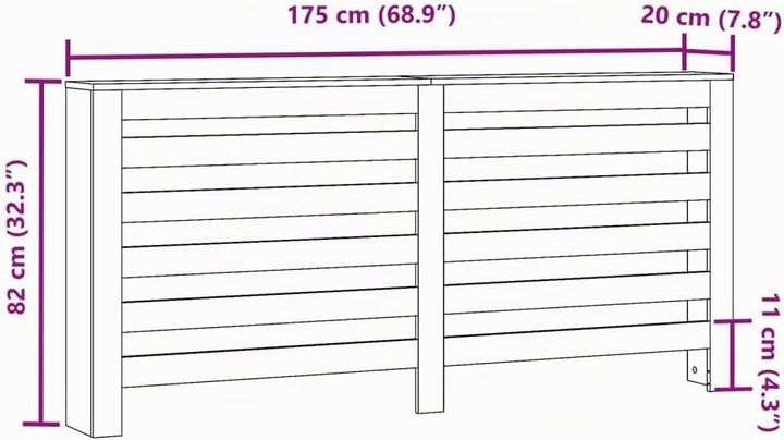 vidaXL Heizkörperverkleidung, Heizungsverkleidung Modernes Latten-Design, Heizkörperabdeckung für Wo
