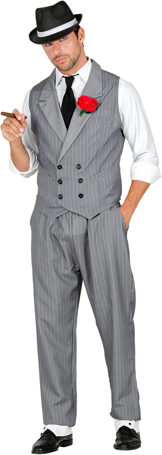 WIDMANN 10251 COSTUME UOMO GANGSTER S GILET GRIGIO #1025, S