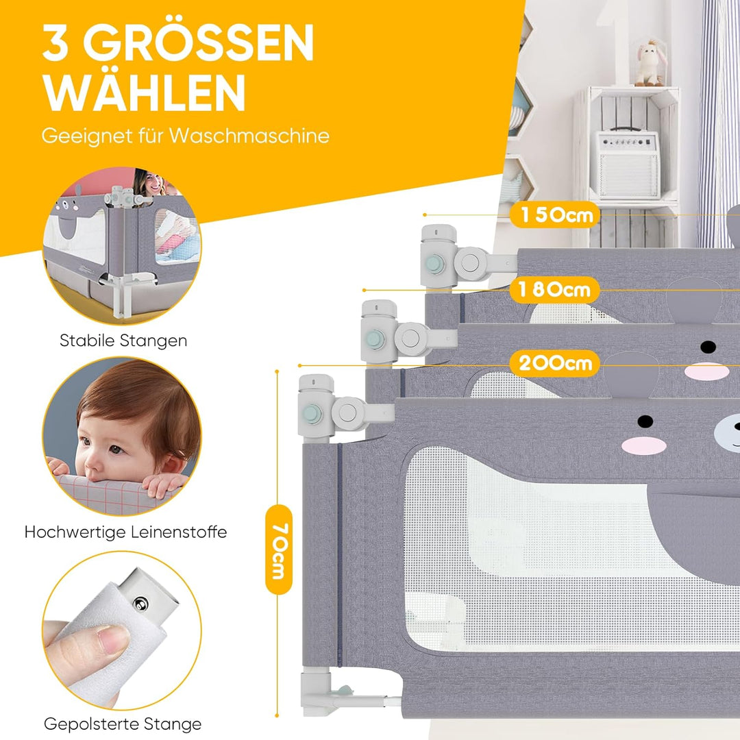 Eldzenith Rausfallschutz Bett, Schlafen Sie beruhigt & Sorgt für einen sicheren Schlaf Ihres Kindes,