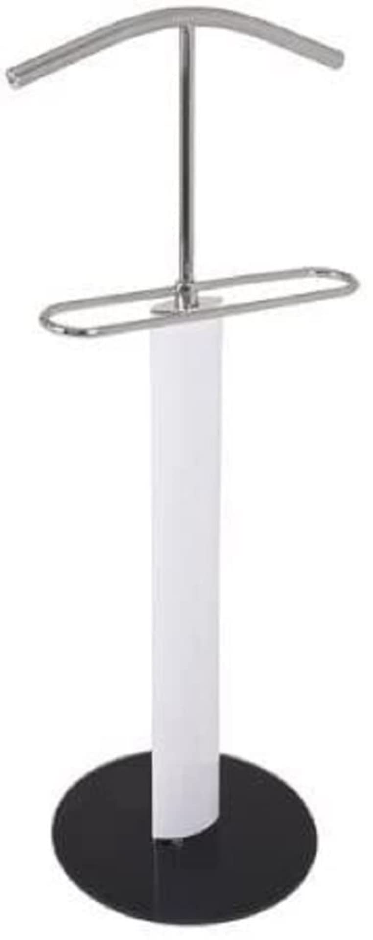 HAKU Möbel Herrendiener Chrom, schwarz, weiss, Metall, Sicherheitsglas 8 mm - Masse: B 48 cm x H 116