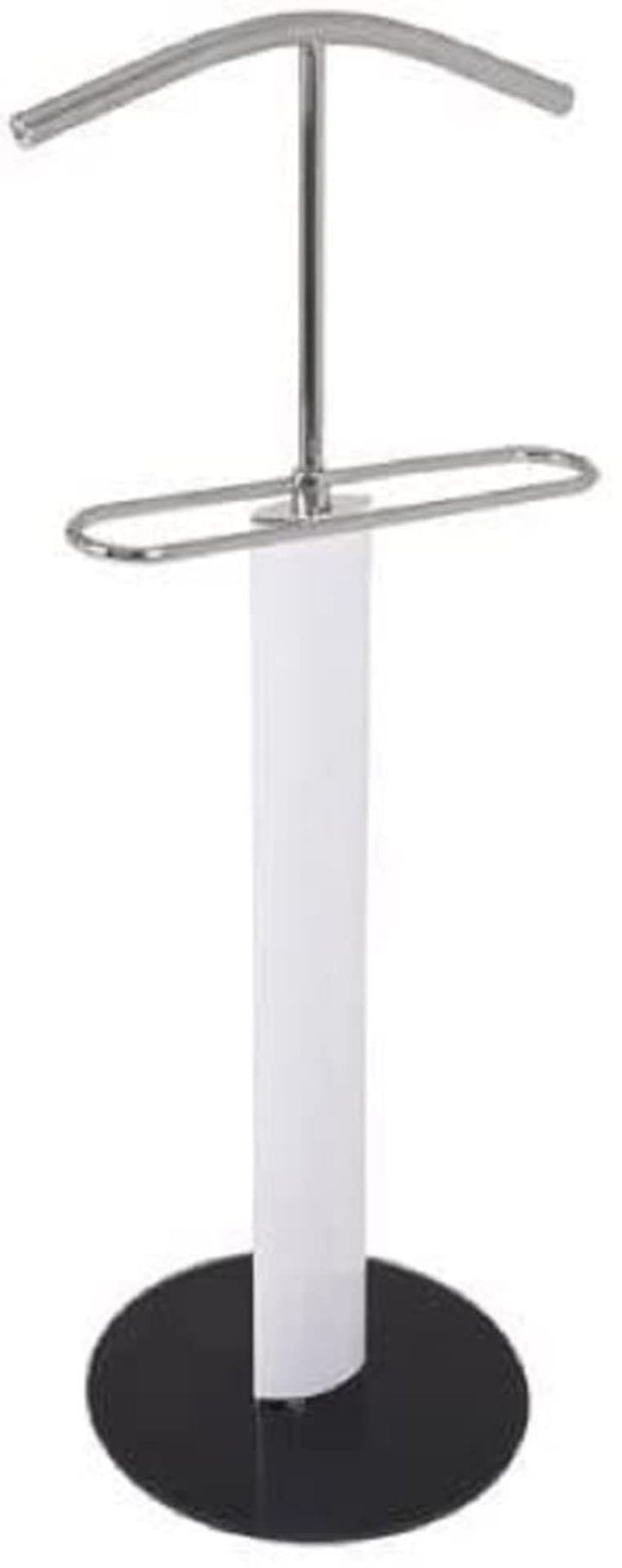HAKU Möbel Herrendiener Chrom, schwarz, weiss, Metall, Sicherheitsglas 8 mm - Masse: B 48 cm x H 116