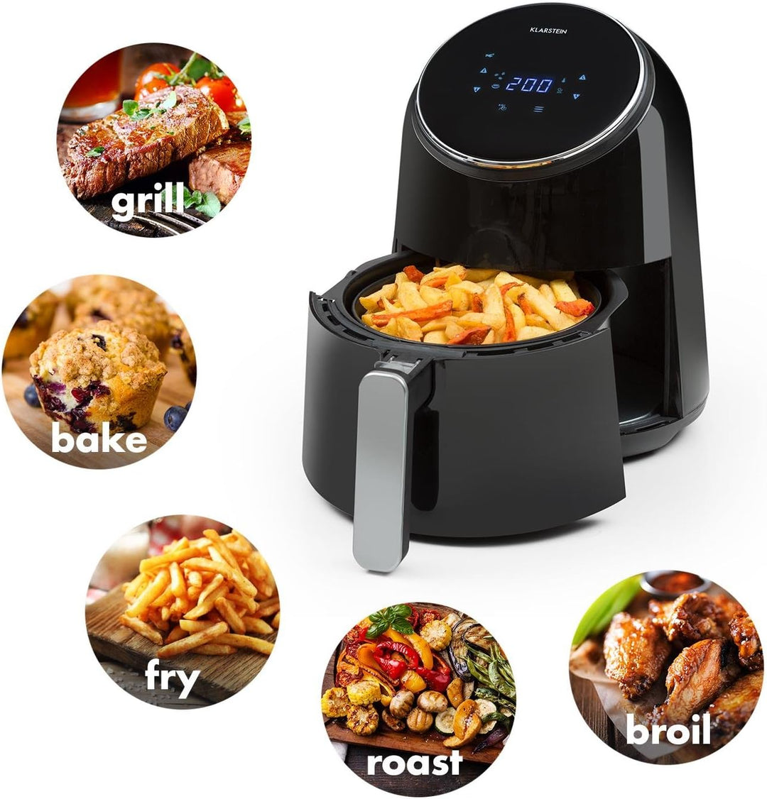 Klarstein AirVital - Heissluftfritteuse, Fritteuse, AirFryer, 1300 W, 2,5 L Füllmenge, fett-frei Fri