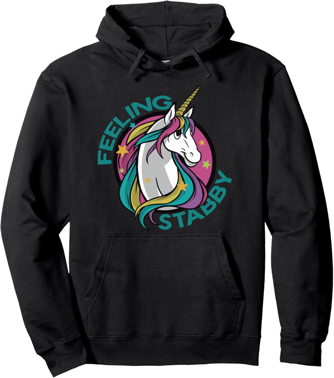 FEELING STABBY Funny Unicorn Introverts Meme Pullover Hoodie