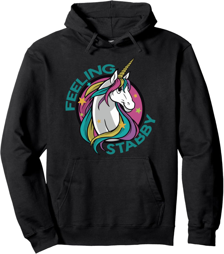 FEELING STABBY Funny Unicorn Introverts Meme Pullover Hoodie