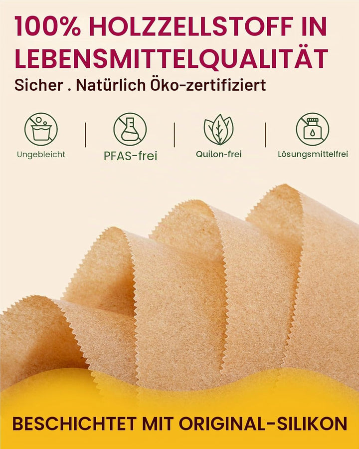 Katbite 220 Stück Backpapier für Heissluftfritteuse mit Doppelkammer, 20.5x14cm Airfryer Papier Line