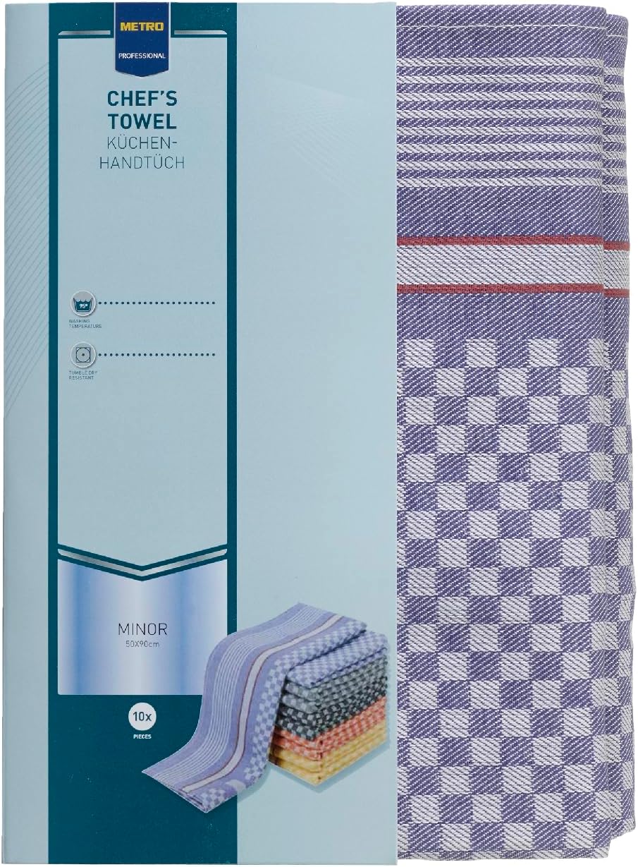 METRO Professional Geschirrtuch, 50 x 90 cm, Baumwolle, blau, 10 StŸck
