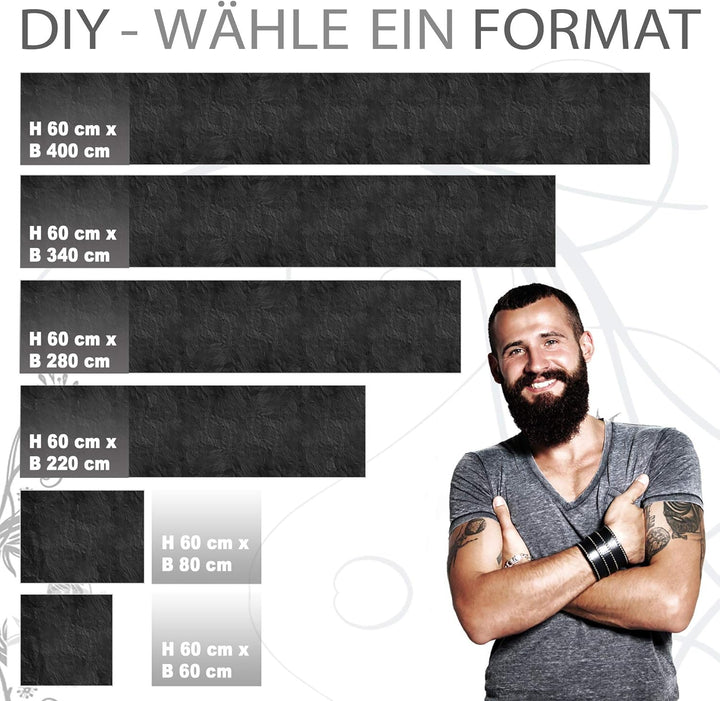 StickerProfis Küchenrückwand selbstklebend Pro Schiefer 60 x 400cm DIY - Do It Yourself PVC Spritzsc