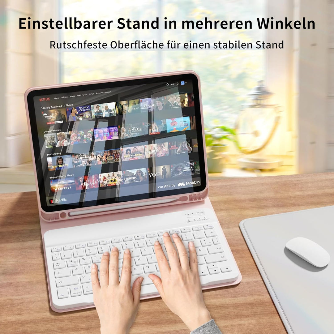 Hülle mit Tastatur für iPad Air 11 Zoll M4/M3/M2 (2026/2025/2024), iPad Air 5 4 2022/2020 10,9 Zoll,