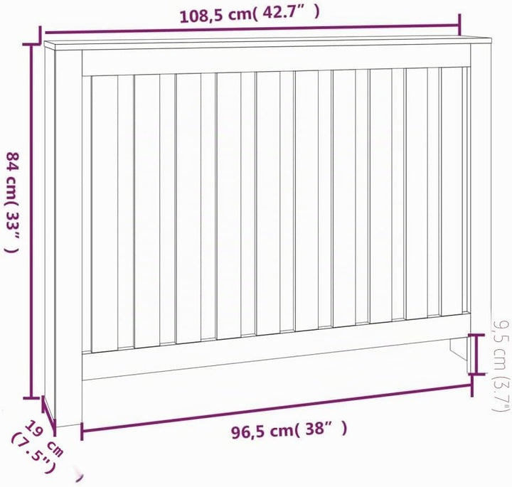 HOMIUSE 108,5x19x84 cm Heizkörper Verkleidung Heizung Heizkörper Abdeckung Landhausstil Heizungsabde
