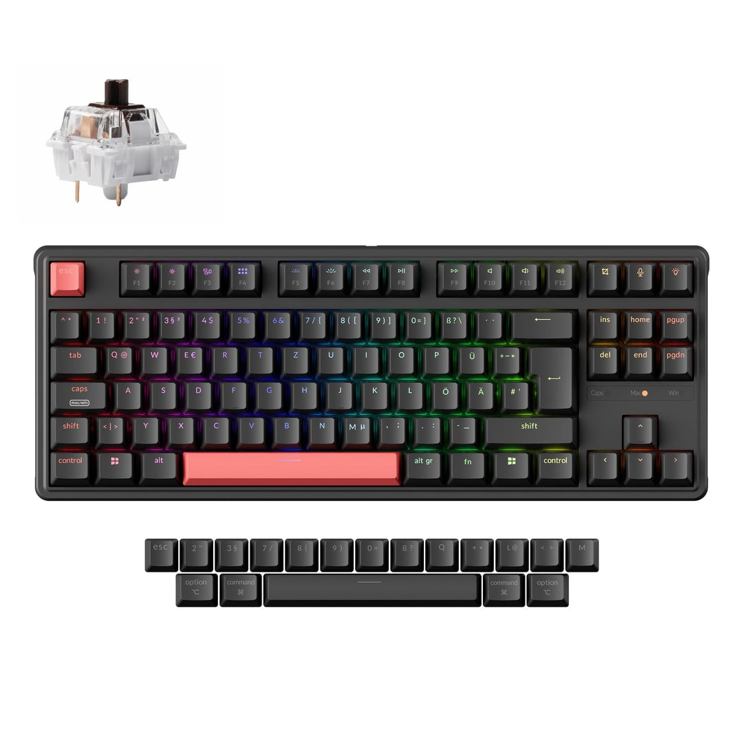 Keychron C3 Pro QMK/VIA Trådbundet Mekaniskt Tangentbord, Programmerbart, TKL-gamingtangentbord 87 T