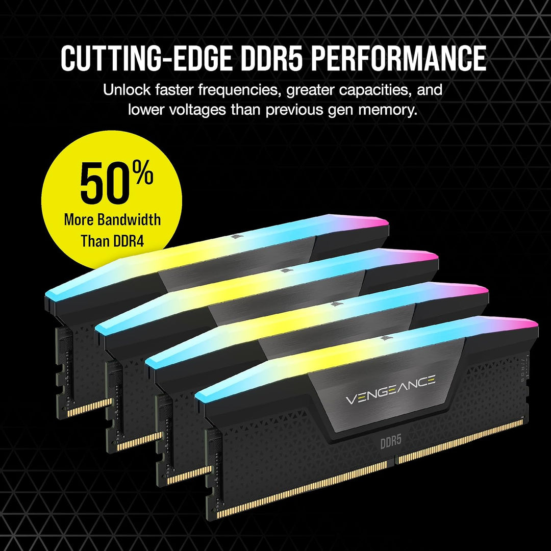 Corsair VENGEANCE RGB DDR5 RAM 64GB (4x16GB) 6600MHz CL32 Intel XMP iCUE Kompatibel Computer Speiche