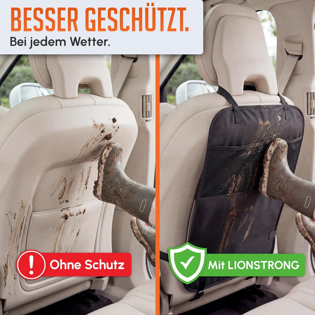 LIONSTRONG® Auto Organizer Kinder Rücksitz [wasserdicht] - Rückenlehnenschutz Auto Kinder - Autositz