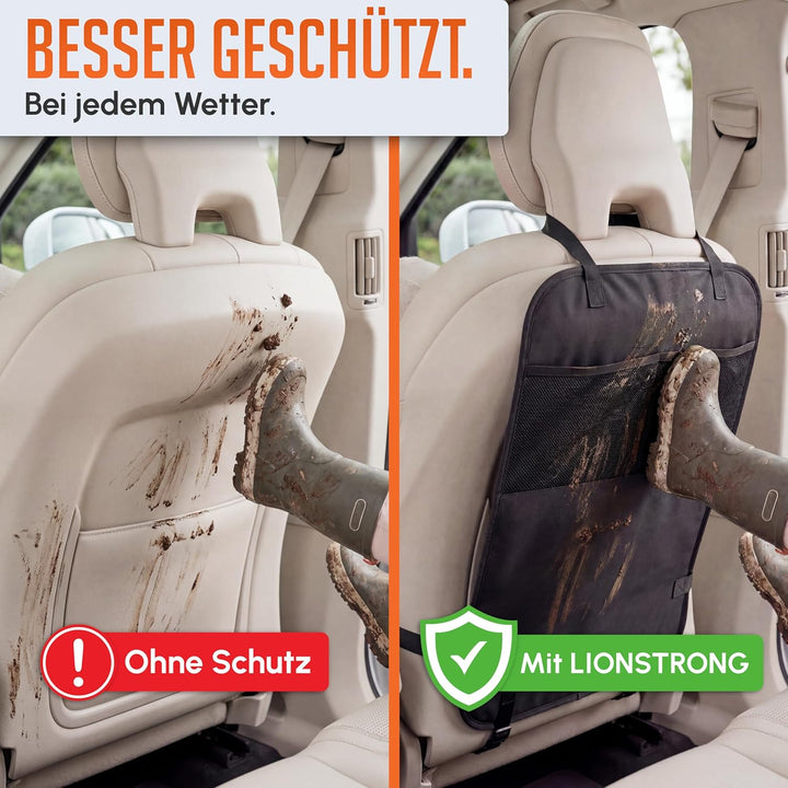 LIONSTRONG® Auto Organizer Kinder Rücksitz [wasserdicht] - Rückenlehnenschutz Auto Kinder - Autositz