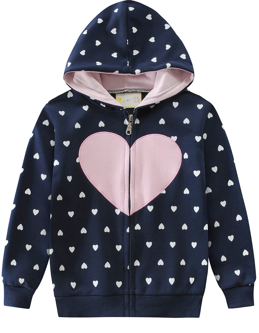 EULLA Kinder Mädchen Zip Up Hoodie Sweatjacke Kapuzenjacke Kapuzenpullover Langarm Baumwolle Einhorn