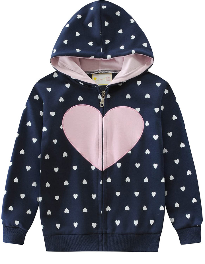 EULLA Kinder Mädchen Zip Up Hoodie Sweatjacke Kapuzenjacke Kapuzenpullover Langarm Baumwolle Einhorn
