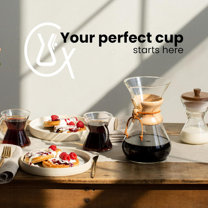 Chemex,CM-6GH,Kaffee AA8Zubereiter, Edelstahl,rostfrei, Farblos, mitGlasgriff, für bis zu 6Tassen mi