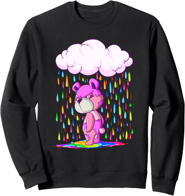 Rain On Teddy Gothic Gift Pastel Goth Sweatshirt