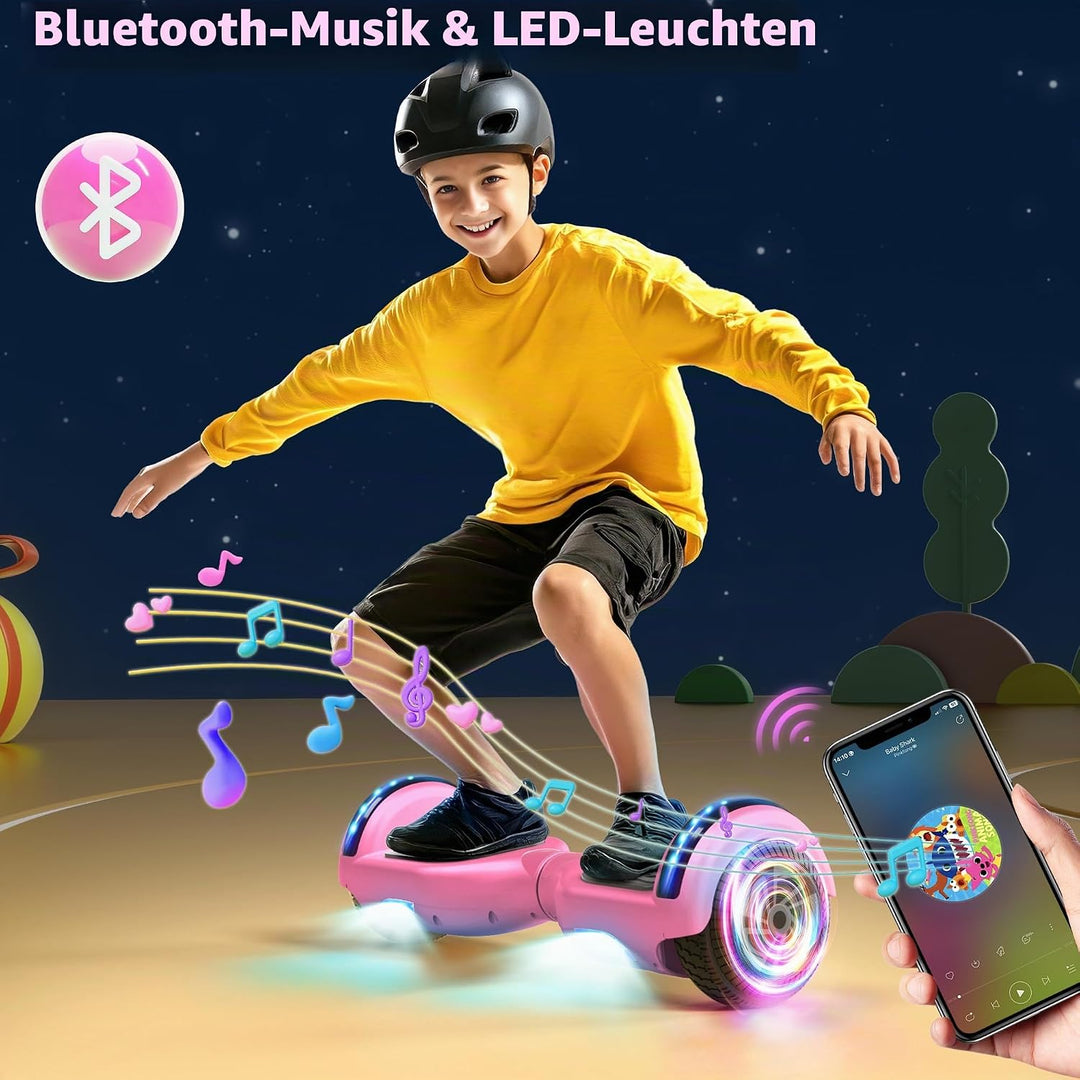 SISIGAD Hoverboard, Auto-équilibré Gyropode électrique 6.5 Pouce Hoverboard Hover Scooter Board avec