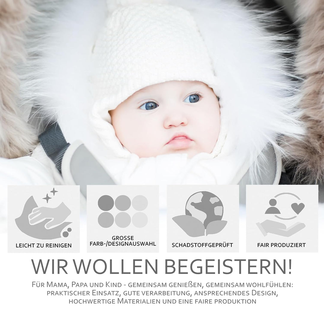 BAMBINIWELT Winterfusssack Fusssack für Kinderwagen, Buggy oder Schlitten, in Mumienform, aus Wolle,
