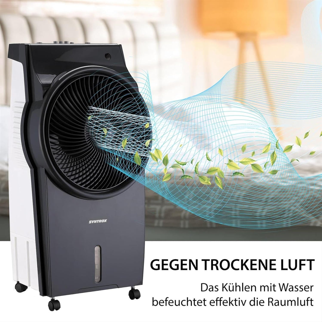 Syntrox Luftkühler mit Ventilator | Wasser gekühlt | Verdunstungskühler, Luftbefeuchter, Lufterfrisc