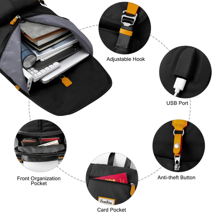 YAMTION Laptop Rucksack Herren mit 17 Zoll Laptopfach,Schulrucksack Jungen Teenager Schultasche mit