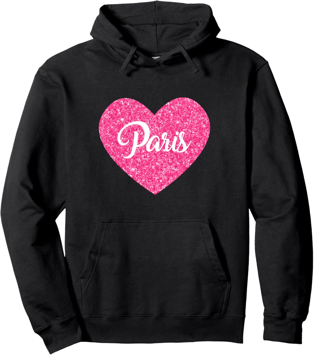 I Love Paris Frankreich Rosa Herz Reisegeschenk für Frauen Pullover Hoodie
