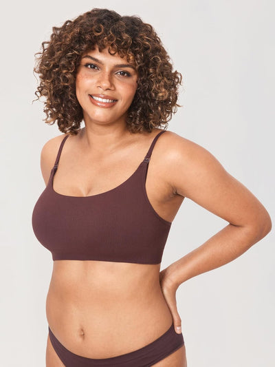 MOMANDA Damen Still BH ohne Bügel Soft Gepolstert Gerippt Schwangerschafts BHS Schlaf Bequemer XXL H