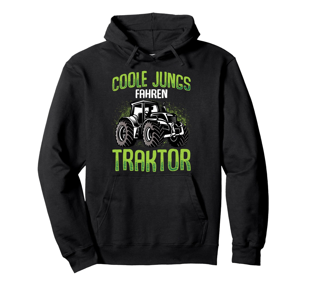 Coole Jungs fahren Traktor Trecker Junge Kinder Pullover Hoodie