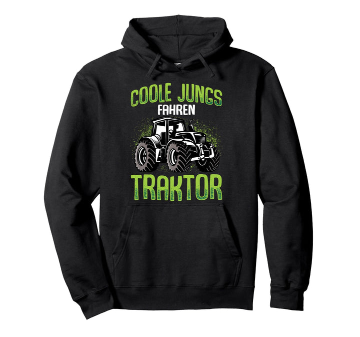 Coole Jungs fahren Traktor Trecker Junge Kinder Pullover Hoodie