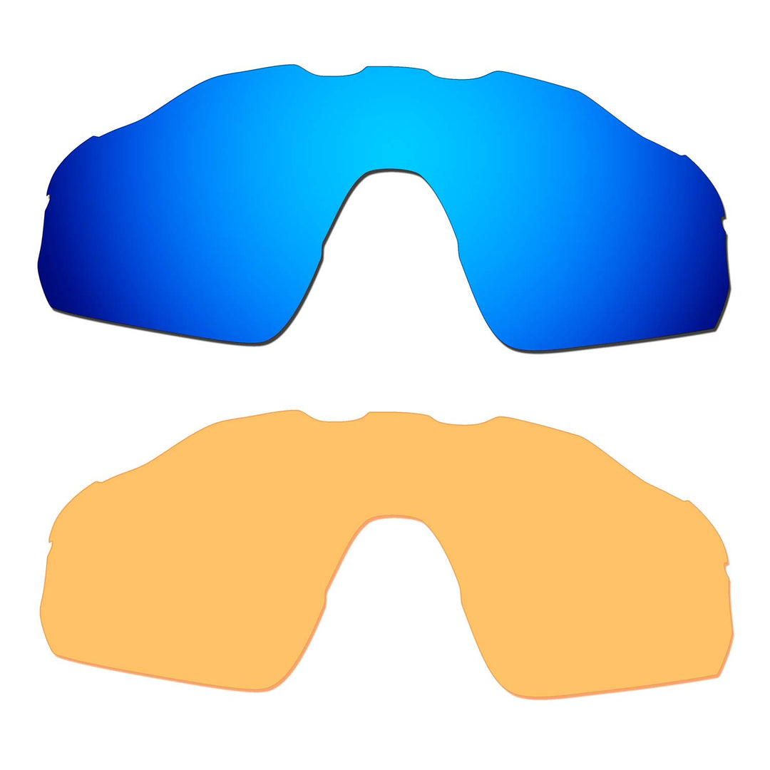 HKUCO verstärken Männer Ersatzgläser für Oakley Radar EV Pitch Sunglasses Blau/Transparentes Gelb Po