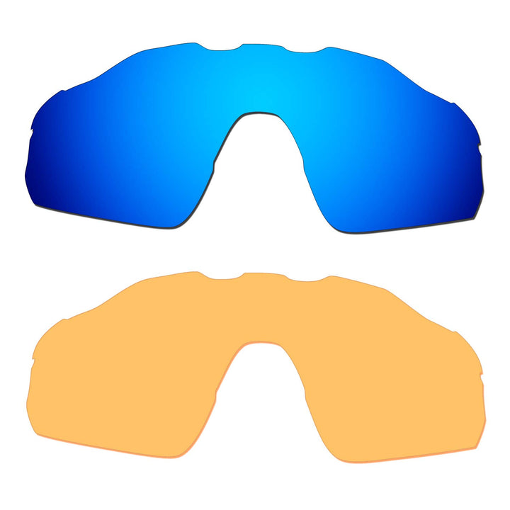 HKUCO verstärken Männer Ersatzgläser für Oakley Radar EV Pitch Sunglasses Blau/Transparentes Gelb Po