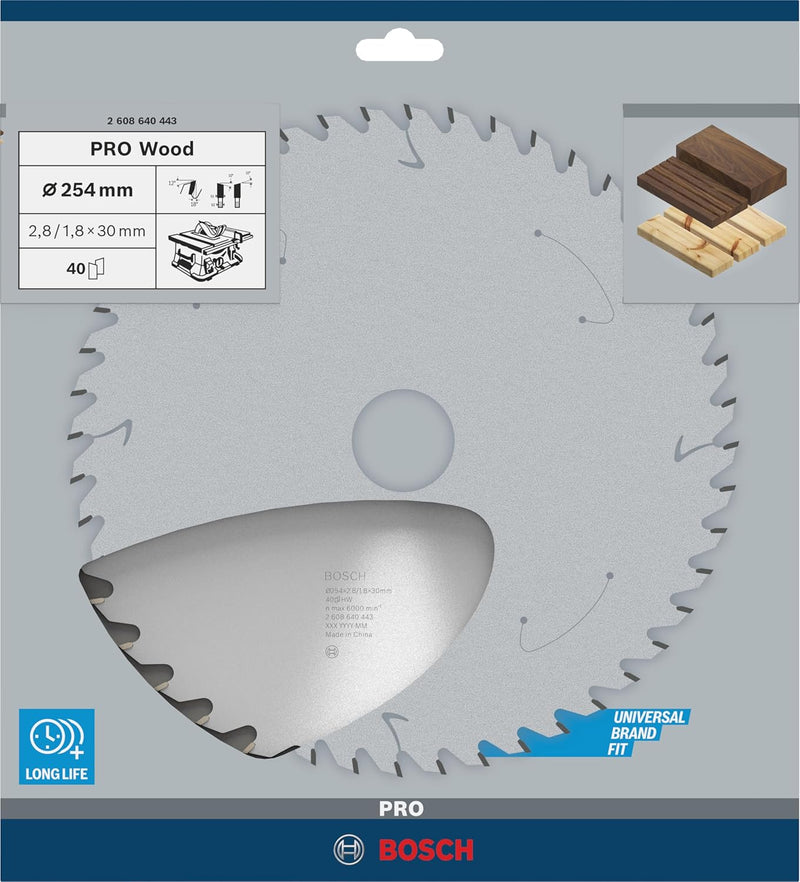 Bosch Accessories Bosch Professional 1x Kreissägeblatt Optiline Wood (Sägeblatt für Holz, Ø 254 x 30