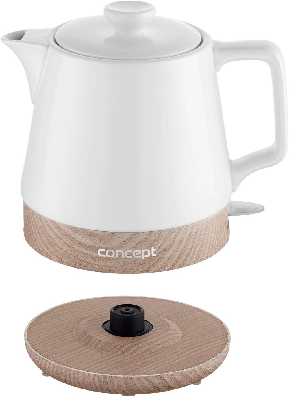 CONCEPT Hausgeräte Keramik Wasserkocher RK0060 1 L, 1200, 1 Liter, weiss Single, Single