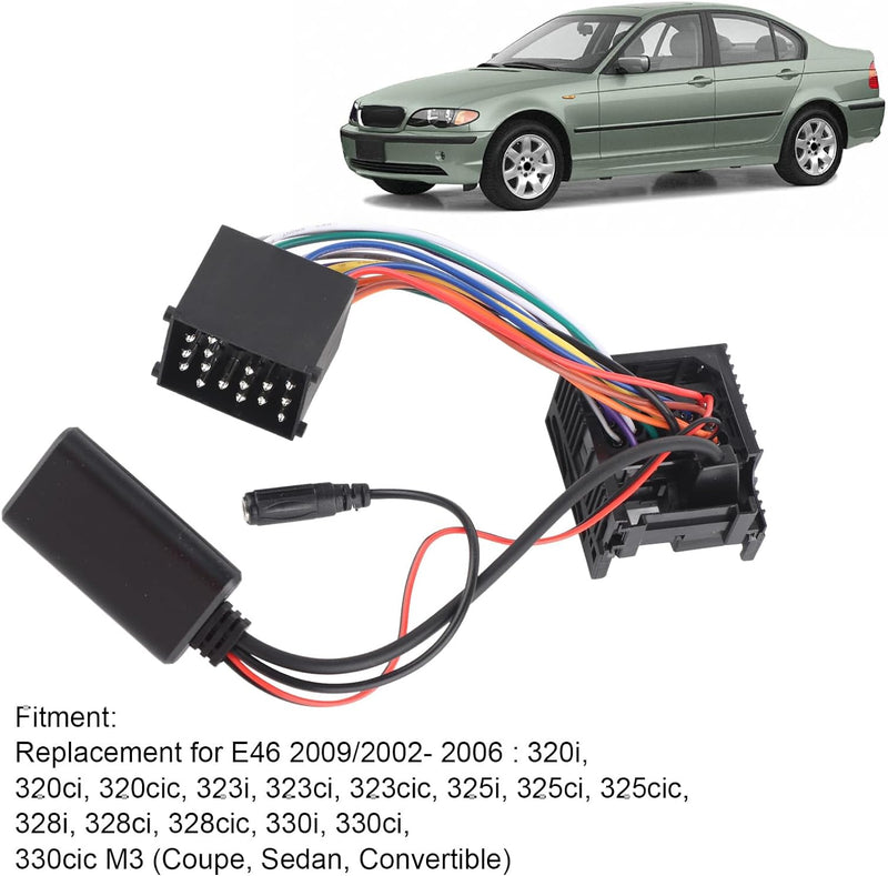 Auto Bluetooth Modul Empfänger, Auto 10 Pin Bluetooth Modul Adapter AUX in Kabel Ersatz für E46 320