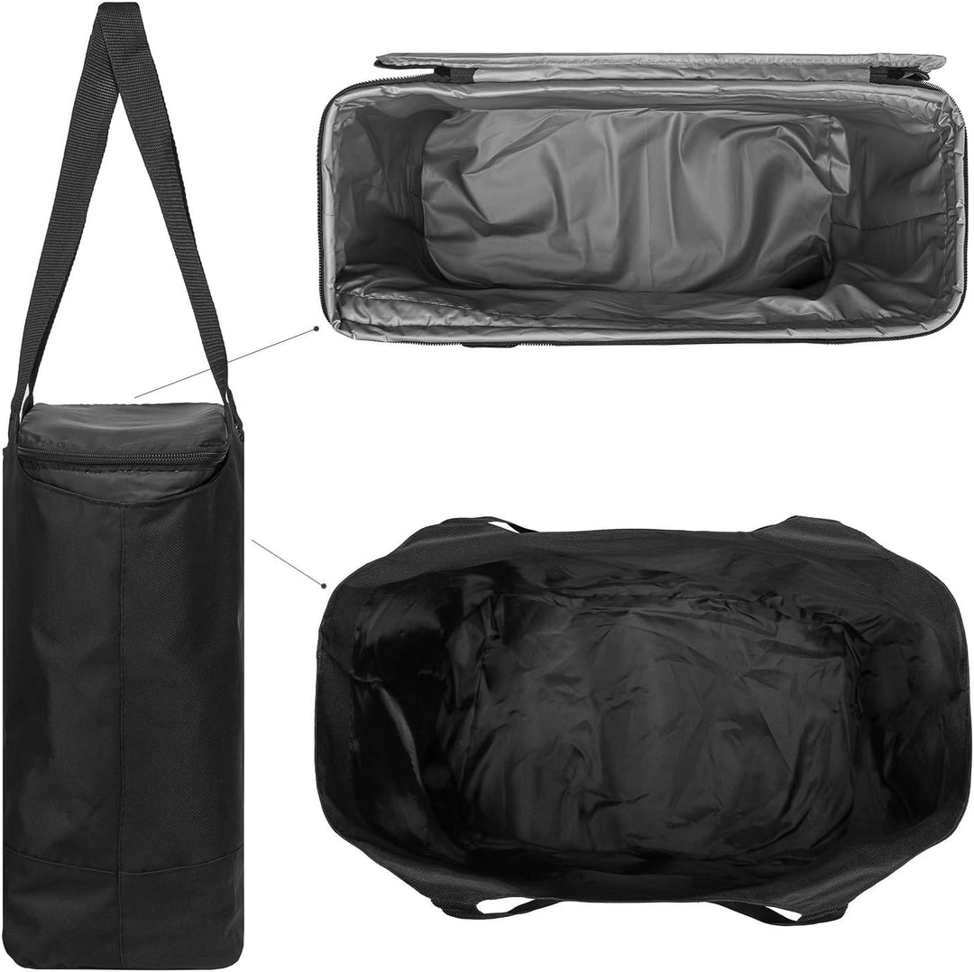 anndora 2 in 1 Einkaufstasche mit Isoliertasche - doppeltes Volumen - Farbwahl Schwarz, Schwarz