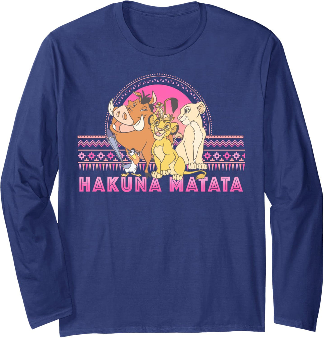 Disney Lion King Hakuna Matata Circle Artsy Portrait Langarmshirt