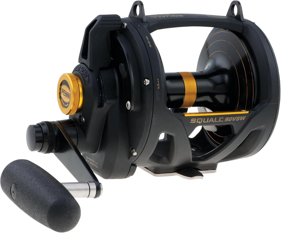 PENN Squall Lever Drag 2 Speed Multirolle – Salzwasser Boots- und Kajaksangeln 50| Right |2 Speed, 5
