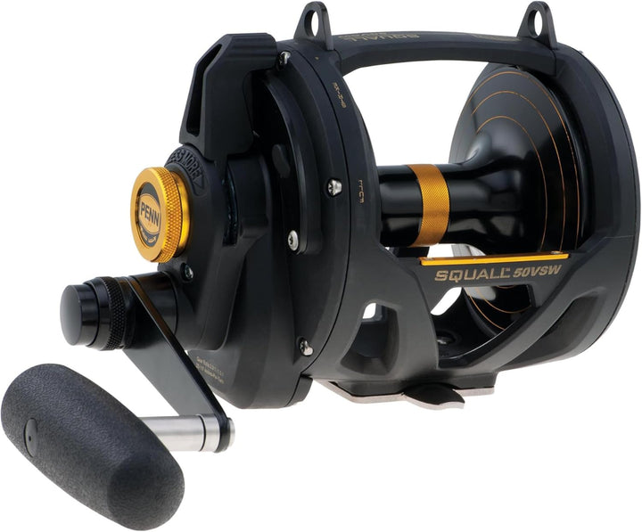 PENN Squall Lever Drag 2 Speed Multirolle – Salzwasser Boots- und Kajaksangeln 50| Right |2 Speed, 5