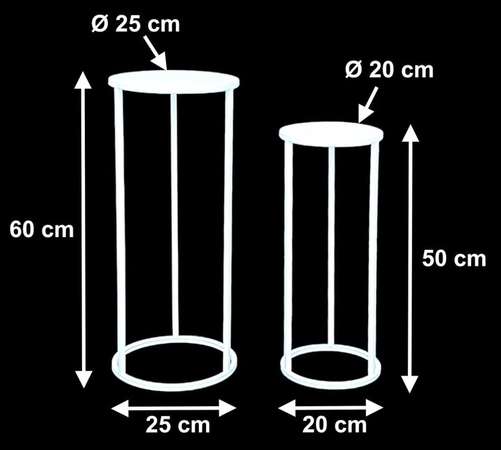DanDiBo Blumenhocker Metall Weiss Rund Blumenständer Beistelltisch 96483 2er Set Blumensäule Modern