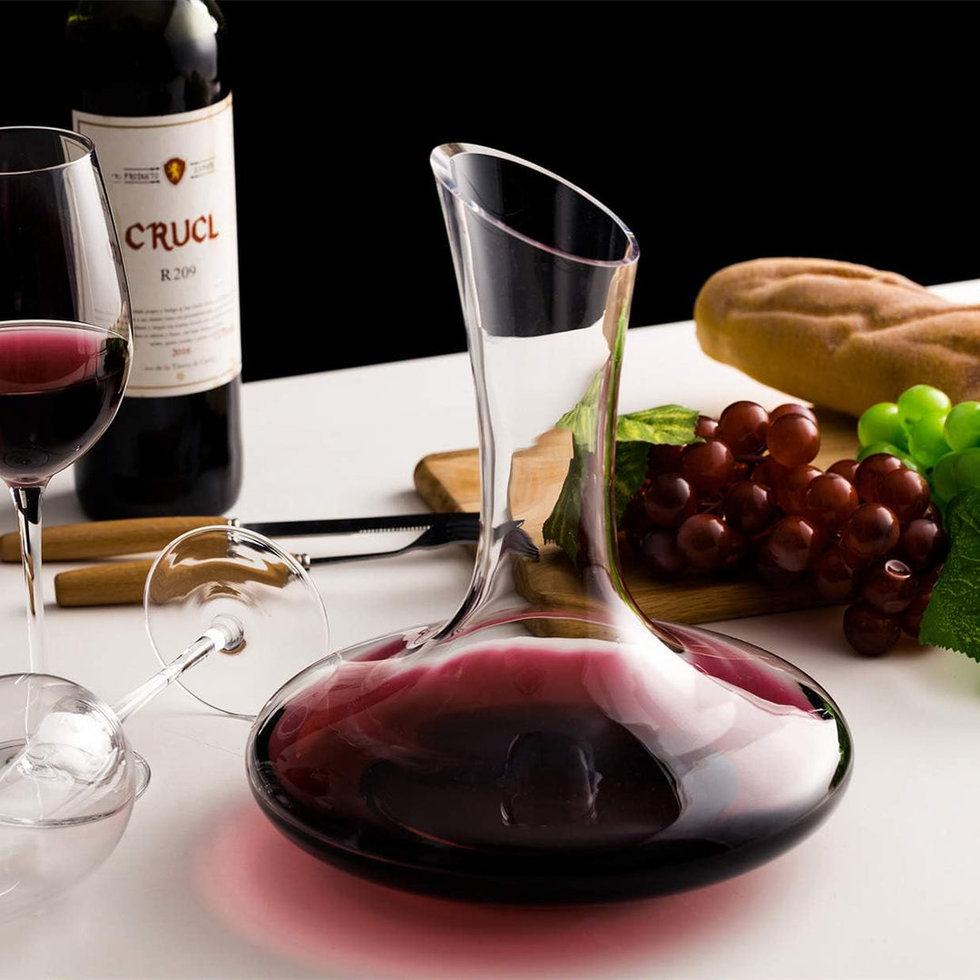 Weinkaraffe Set, Weinbelüfter,100% Mundgeblasenes bleifreies Kristallglas mit Reinigungsperlen,Weind