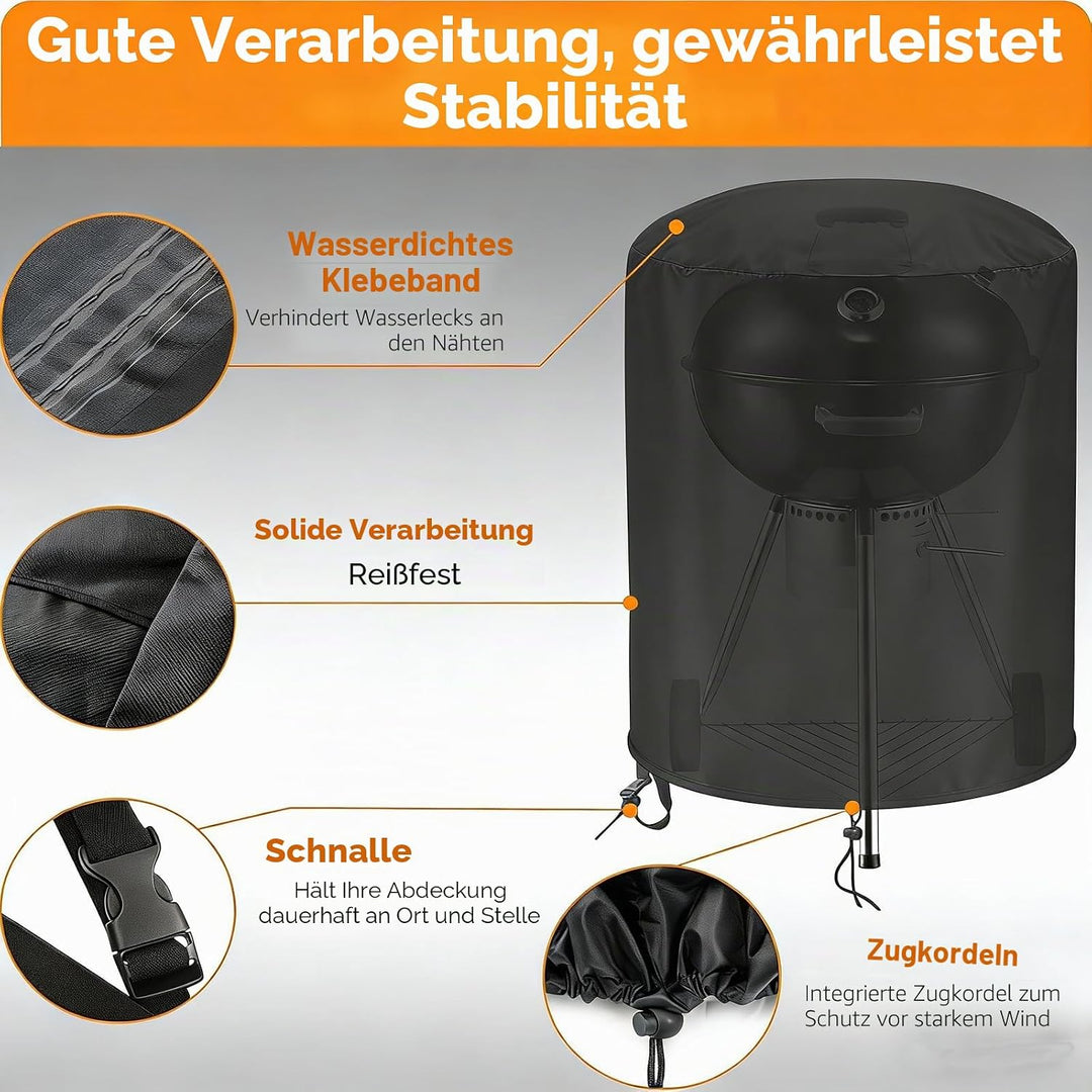 Abdeckung, Grillabdeckung Wetterfest Kugelgrill Abdeckhaube, 420D Oxford Holzkohlegrill Abdeckplane
