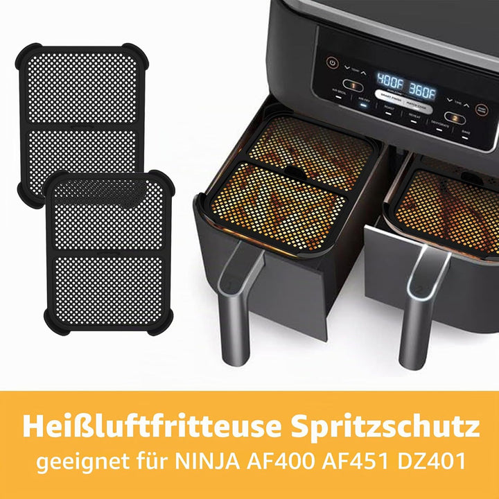 Gachiwar 2 Stück Silikon-Spritzschutz für Heissluftfritteusen, kompatibel mit Ninja Foodi MAX Dual Z