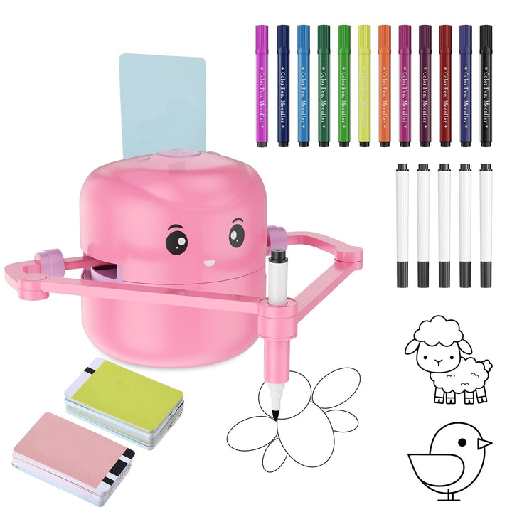 Zeichenroboter für Kinder Drawing Robot mit 100 Karten Roboter 12 Buntstifte Spielzeug Vorlagen und