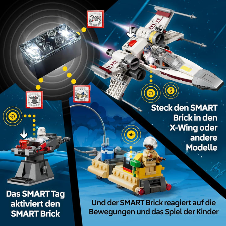 LEGO Star Wars 75423 SMART Play: Lukes Rot Fünf X-Wing - Interaktives All-in-1 Spielset mit SMART Br