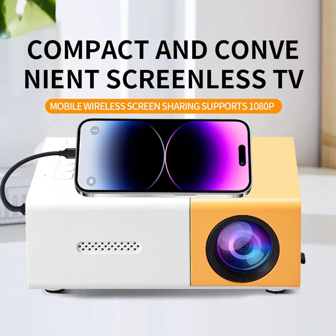 Smart Projector, 1080p Tragbarer -Projektor, 6000 LM Helligkeit, für Heimunterhaltung, Meetings und