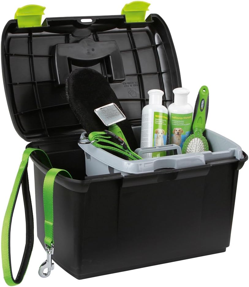 Kerbl M Protack Putzbox Medium 161-Schwarz/Pistachio-Schwarz/Pistazie, Clear, Unisex