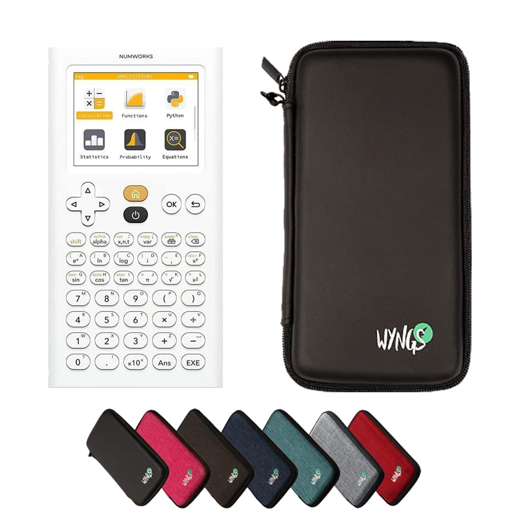 NumWorks inkl. WYNGS Schutztasche Schwarz - Grafikrechner - Basic Set