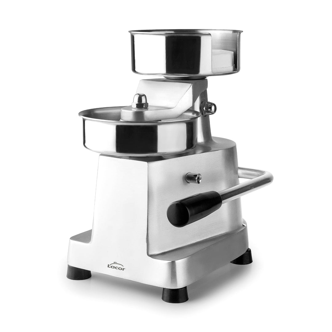 Lacor - 60227 - Hamburgerpresse, Edelstahl, Hebelmechanik, 500 Abstandshalter, Rutschfest, Leicht zu