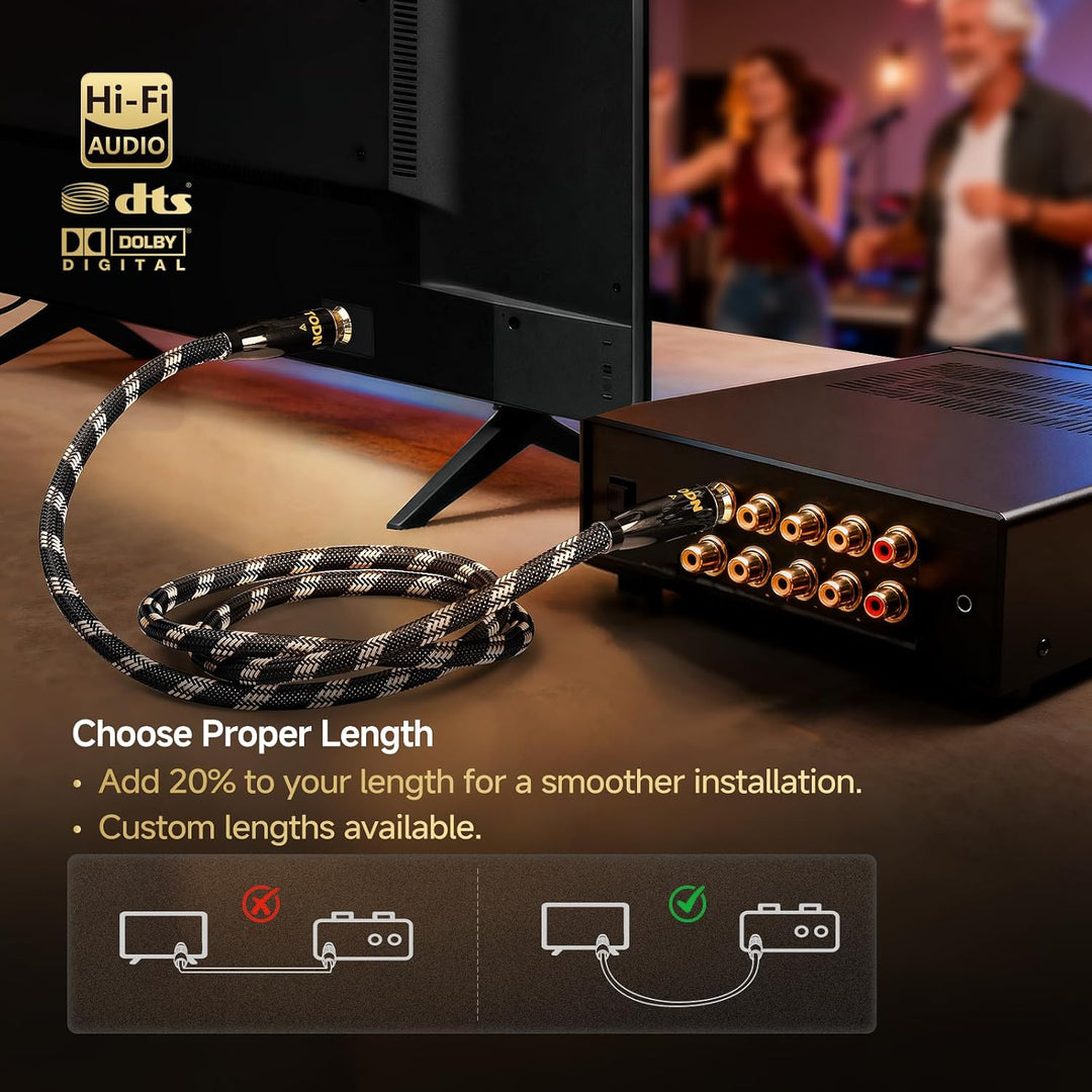 TODN 1m Digitales Koaxial Audio Kabel 75-Ohm S/PDIF Koaxialkabel 1m Coax-MAX, 1m Coax-MAX