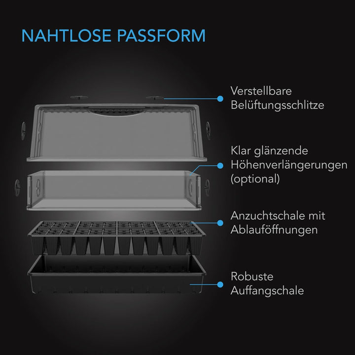 AC Infinity Feuchtigkeitskuppel, Keimset mit grosser glänzender Oberfläche, transparenter Kuppel, st